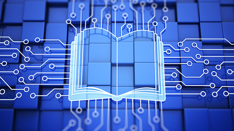 Techy image of an open book